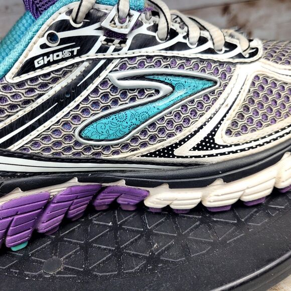 Brooks Ghost 5 Women's Size 7.5 Purple White Athletic Walking Running Shoes - Picture 2 of 10